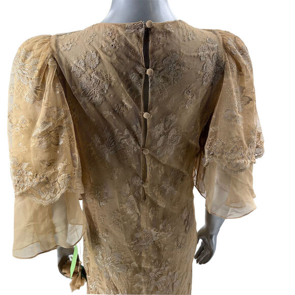Vintage Digna Yero Floral Lace Silk Formal Dress - Picture 3 of 7
